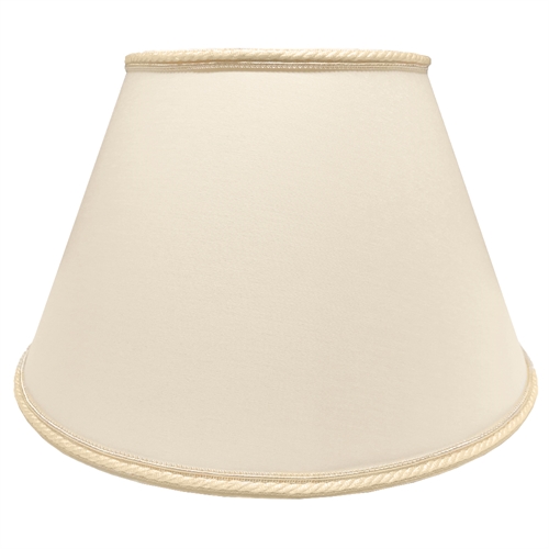 lampeskærm 16x22x34 T-E27 creme chintz med agraman med låg